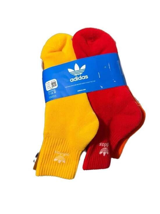 adidas Originals Trefoil Quarter Socks 6-Pack - Multicolor Size Large - Picture 2 of 2
